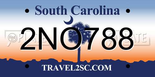 2NO788 South Carolina License Plate