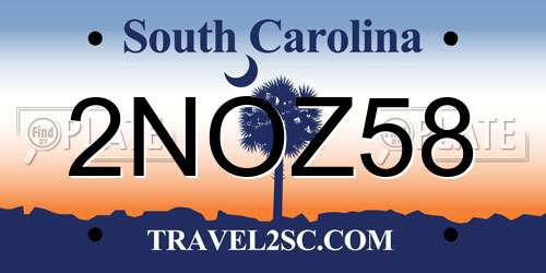 2NOZ58 South Carolina License Plate