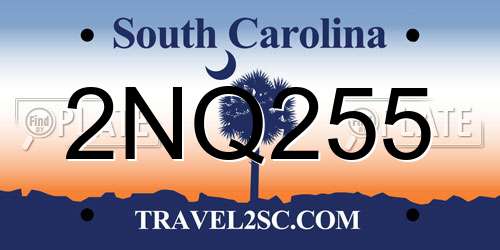 2NQ255 South Carolina License Plate