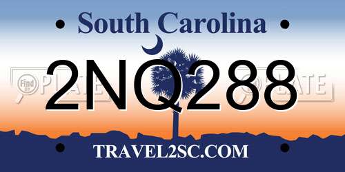 2NQ288 South Carolina License Plate