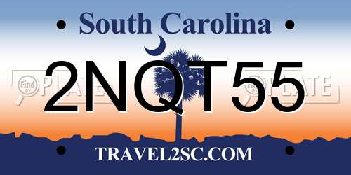 2NQT55 South Carolina License Plate