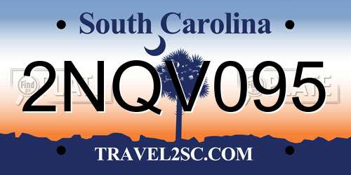 2NQV095 South Carolina License Plate