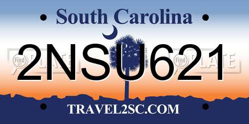 2NSU621 South Carolina License Plate