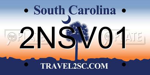 2NSV01 South Carolina License Plate