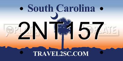 2NT157 South Carolina License Plate