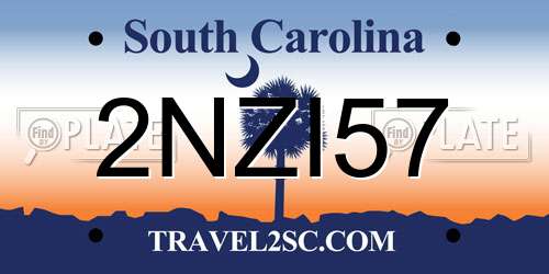 2NZI57 South Carolina License Plate