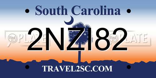 2NZI82 South Carolina License Plate