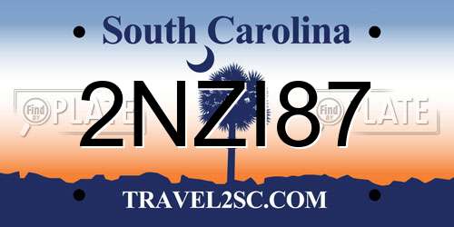 2NZI87 South Carolina License Plate