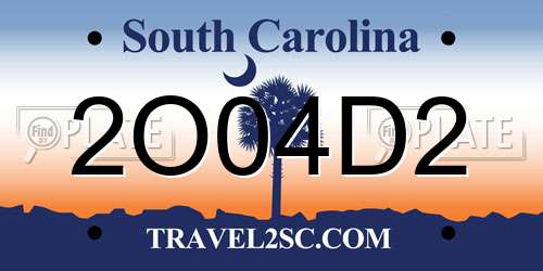 2O04D2 South Carolina License Plate
