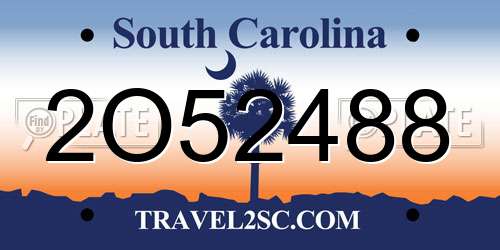 2O52488 South Carolina License Plate
