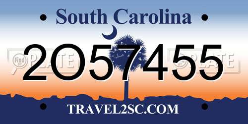 2O57455 South Carolina License Plate