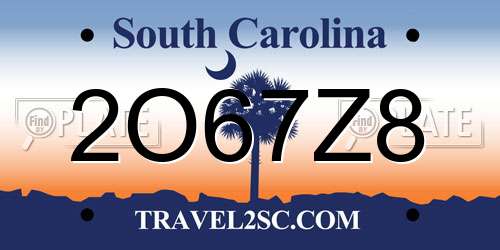 2O67Z8 South Carolina License Plate