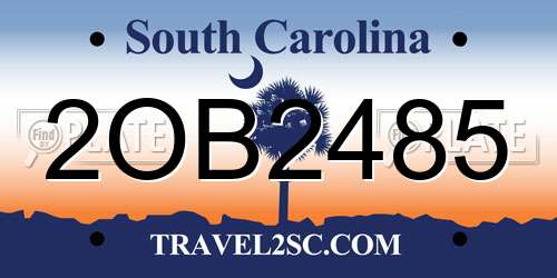 2OB2485 South Carolina License Plate