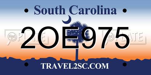 2OE975 South Carolina License Plate