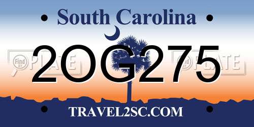 2OG275 South Carolina License Plate