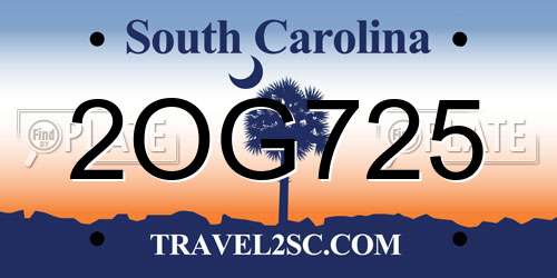 2OG725 South Carolina License Plate