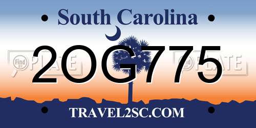2OG775 South Carolina License Plate