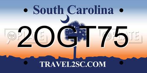 2OGT75 South Carolina License Plate