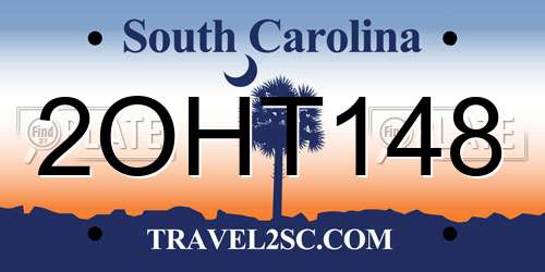 2OHT148 South Carolina License Plate