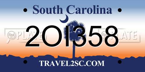 2OI358 South Carolina License Plate