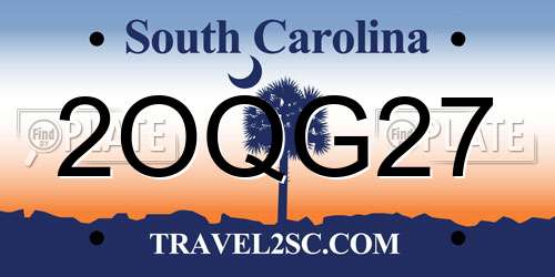 2OQG27 South Carolina License Plate