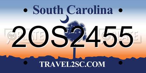 2OS2455 South Carolina License Plate