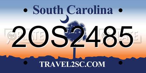 2OS2485 South Carolina License Plate