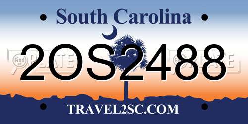 2OS2488 South Carolina License Plate