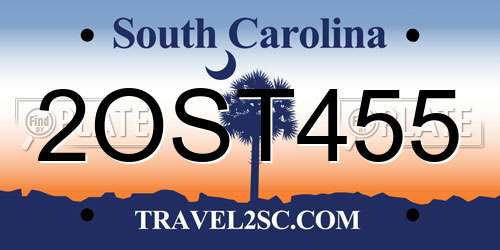 2OST455 South Carolina License Plate