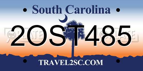 2OST485 South Carolina License Plate