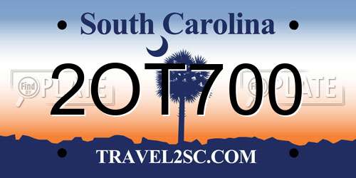 2OT700 South Carolina License Plate