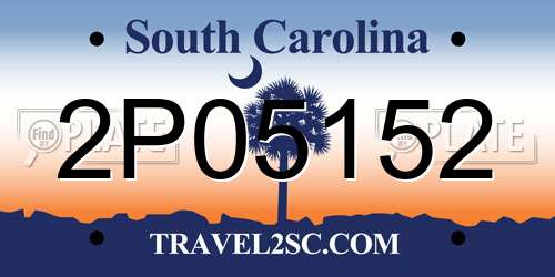 2P05152 South Carolina License Plate