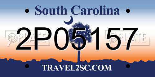 2P05157 South Carolina License Plate
