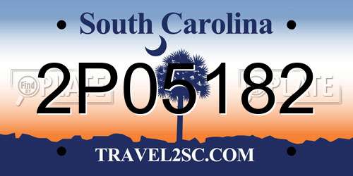 2P05182 South Carolina License Plate