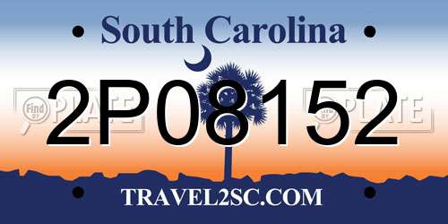 2P08152 South Carolina License Plate