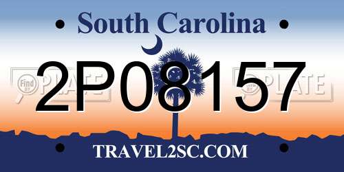 2P08157 South Carolina License Plate