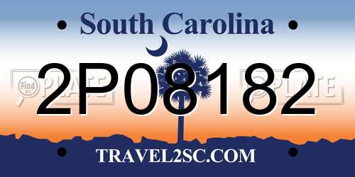 2P08182 South Carolina License Plate