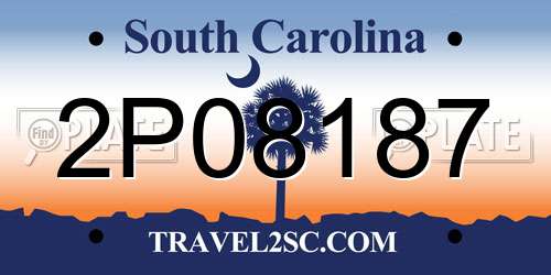 2P08187 South Carolina License Plate