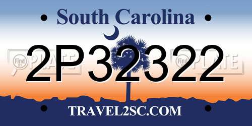 2P32322 South Carolina License Plate