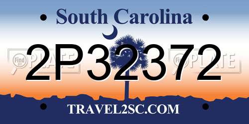 2P32372 South Carolina License Plate