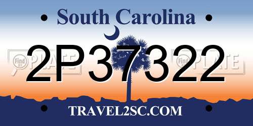 2P37322 South Carolina License Plate