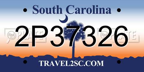 2P37326 South Carolina License Plate