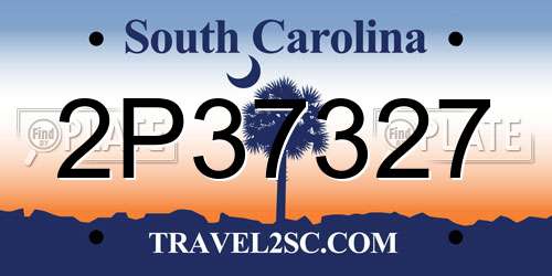 2P37327 South Carolina License Plate
