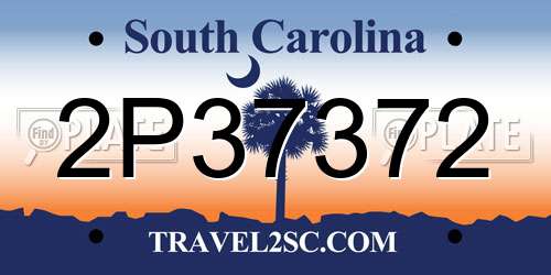 2P37372 South Carolina License Plate