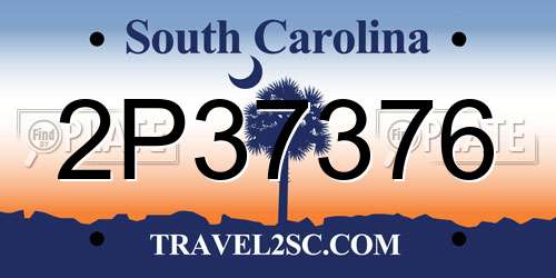 2P37376 South Carolina License Plate