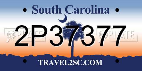 2P37377 South Carolina License Plate
