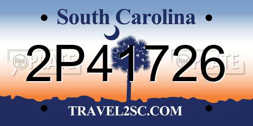 2P41726 South Carolina License Plate