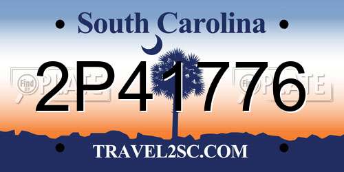 2P41776 South Carolina License Plate