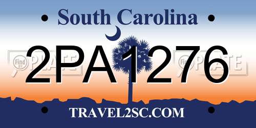 2PA1276 South Carolina License Plate