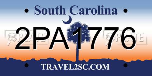 2PA1776 South Carolina License Plate